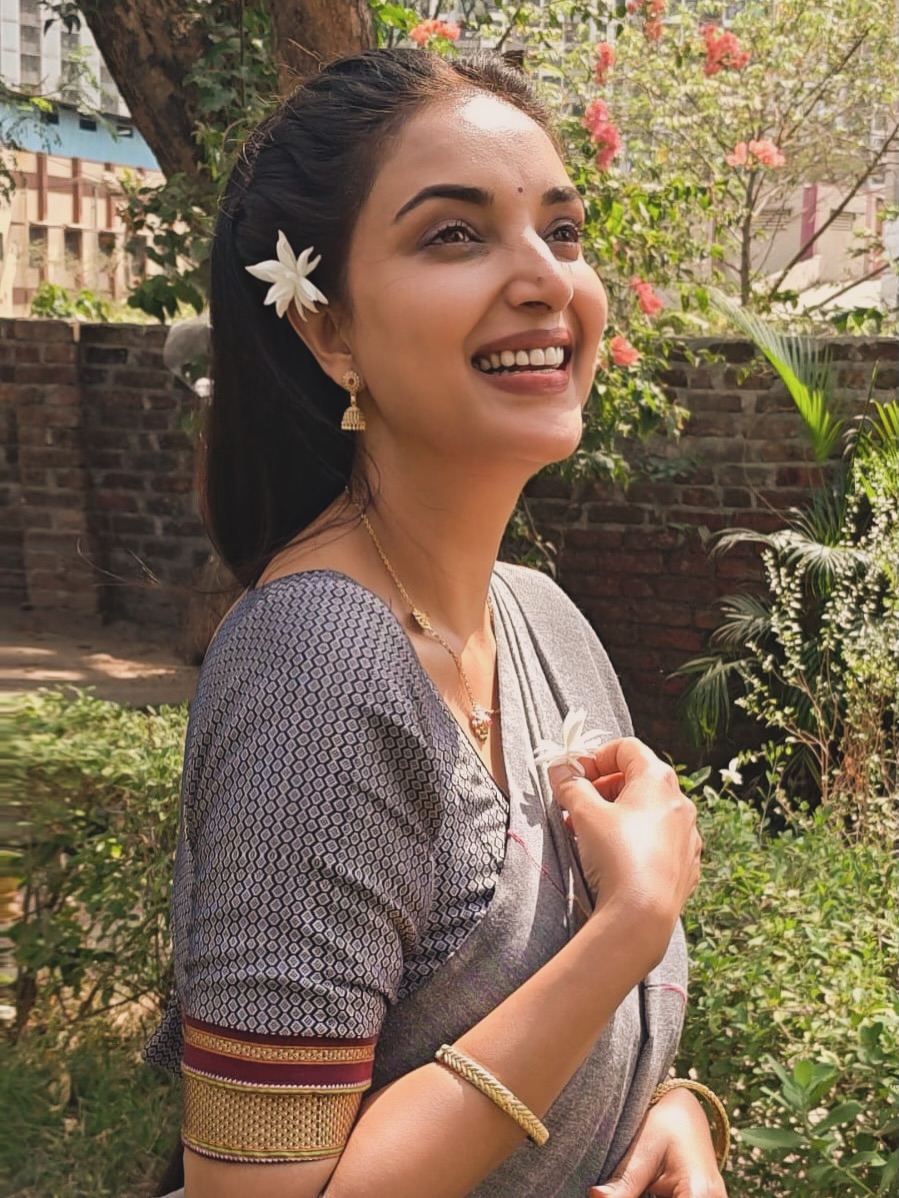 Rupali Bhosle Cotton Saree Look