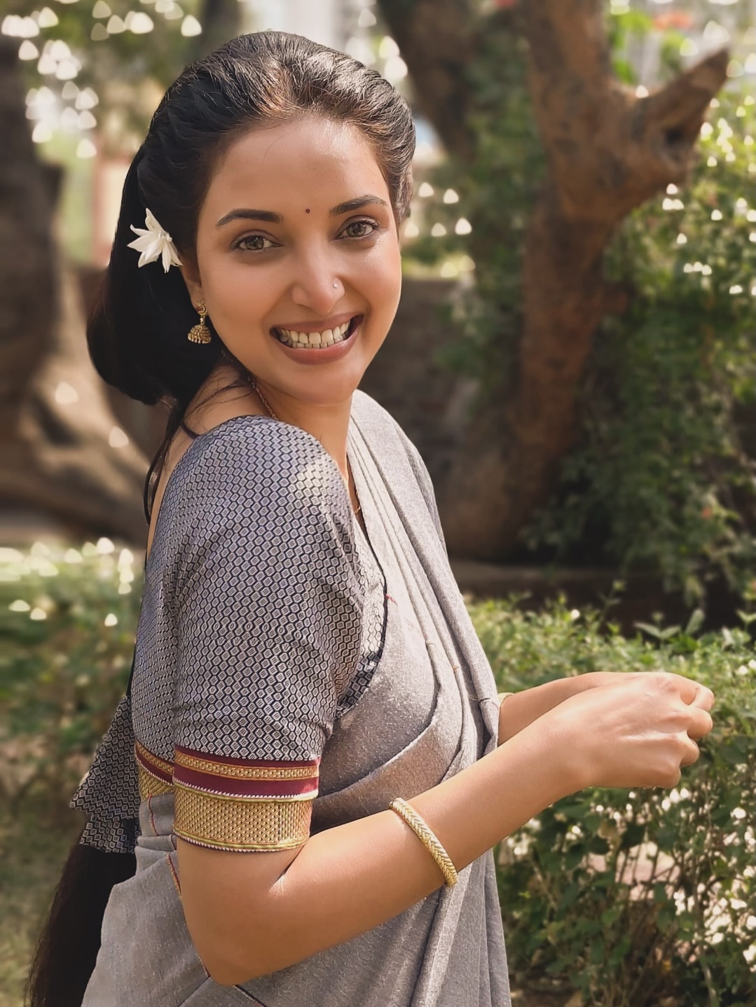 Rupali Bhosle Cotton Saree Look