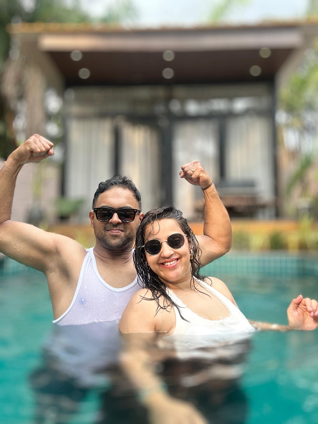 Shubhankar Ekbote Amruta Bane Swimming Pool Photoshoot