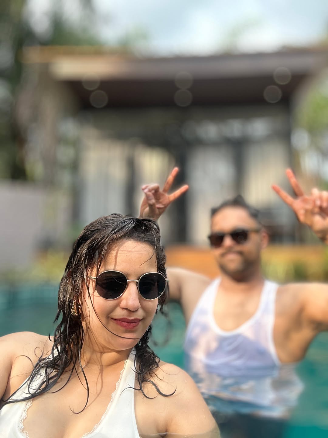 Shubhankar Ekbote Amruta Bane Swimming Pool Photoshoot