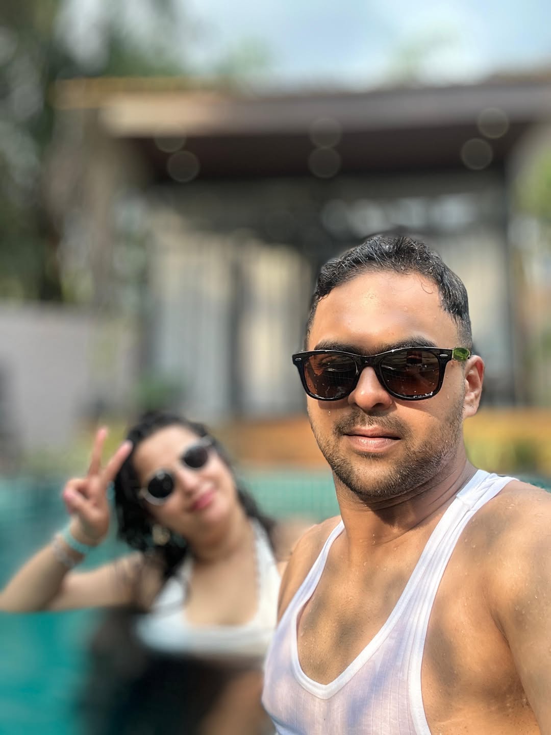 Shubhankar Ekbote Amruta Bane Swimming Pool Photoshoot