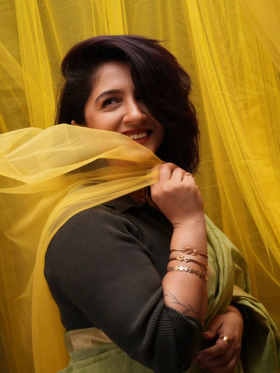 Snehlata Vasaikar Green Saree Look