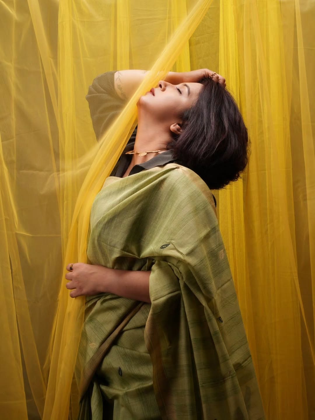 Snehlata Vasaikar Green Saree Look