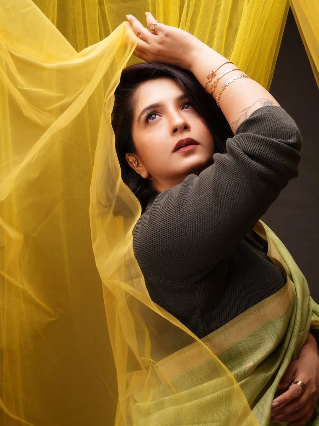 Snehlata Vasaikar Green Saree Look