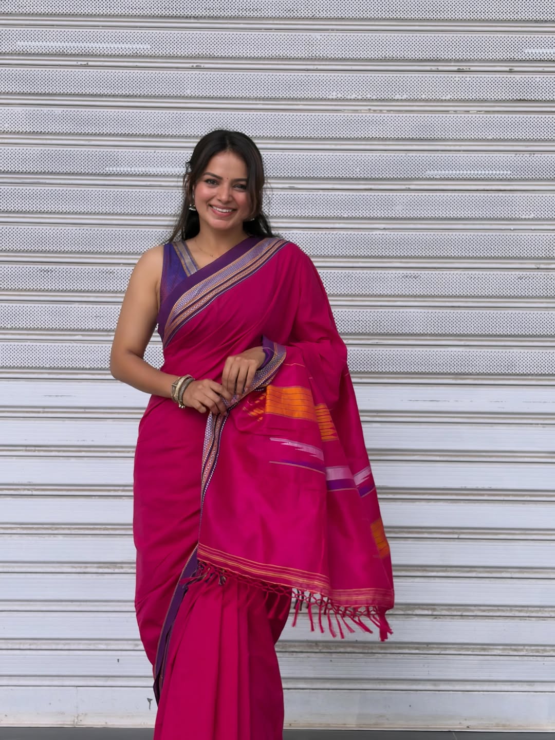 Titeekshaa Tawde Pink Saree Look