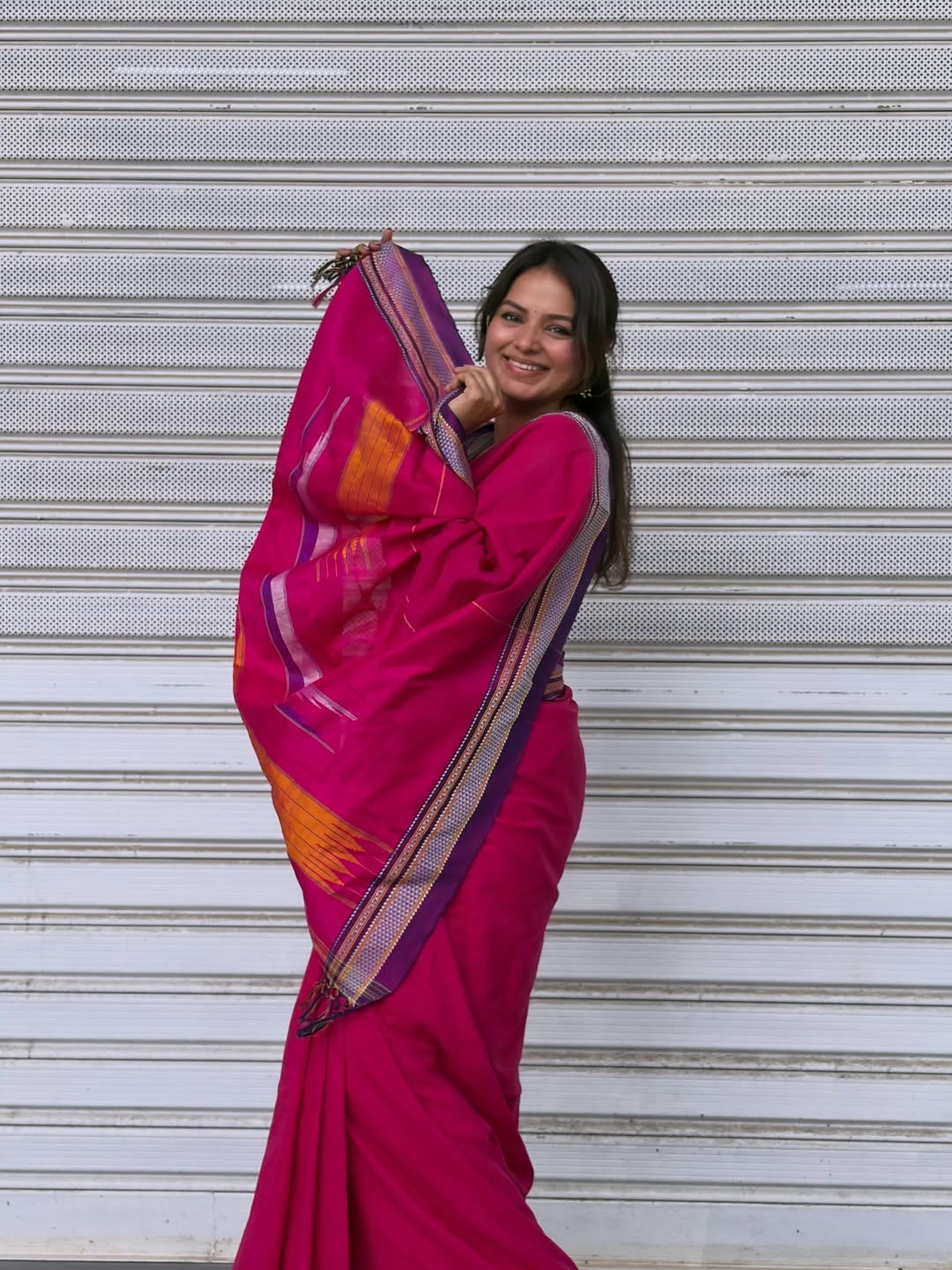 Titeekshaa Tawde Pink Saree Look