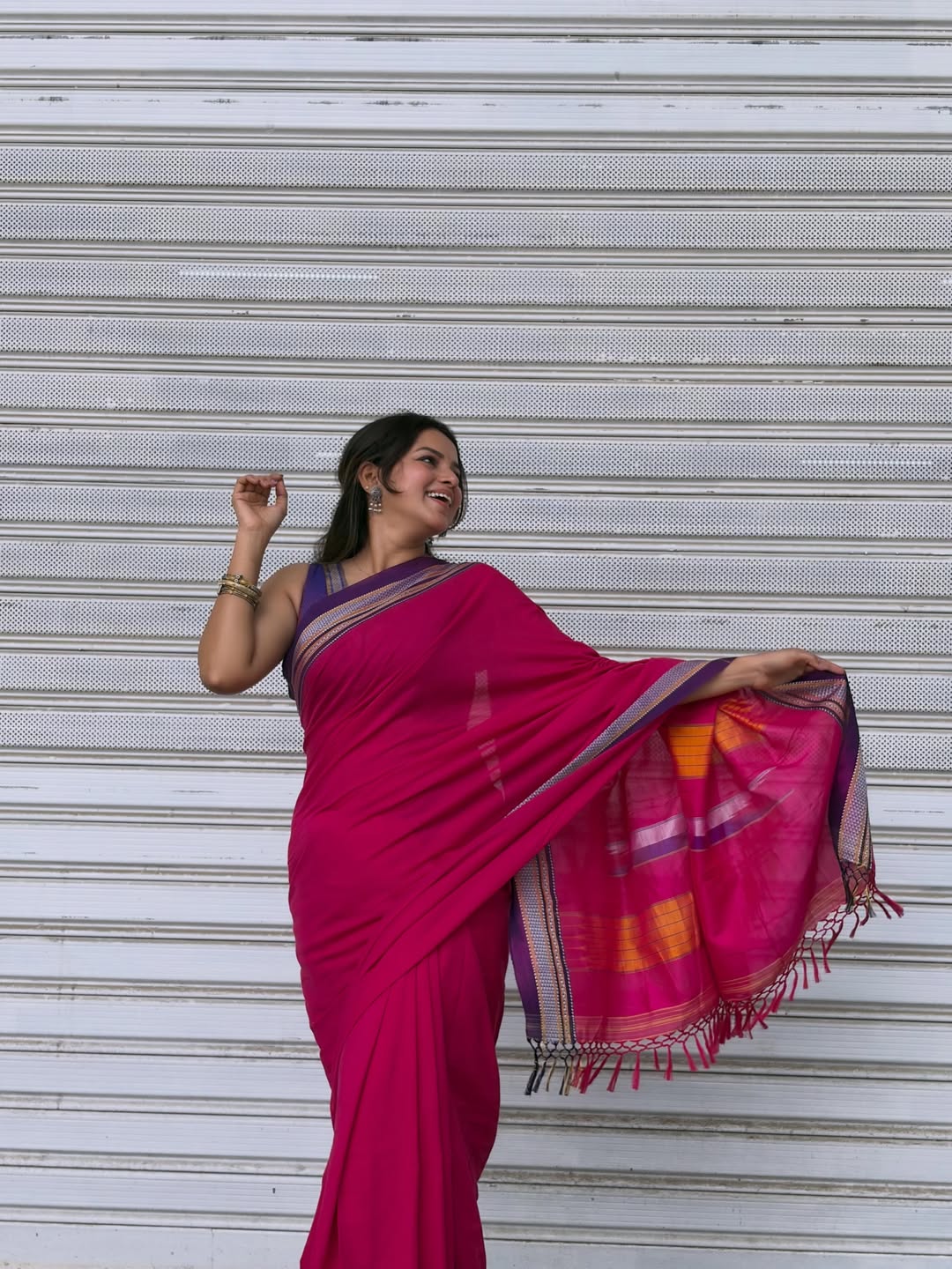 Titeekshaa Tawde Pink Saree Look