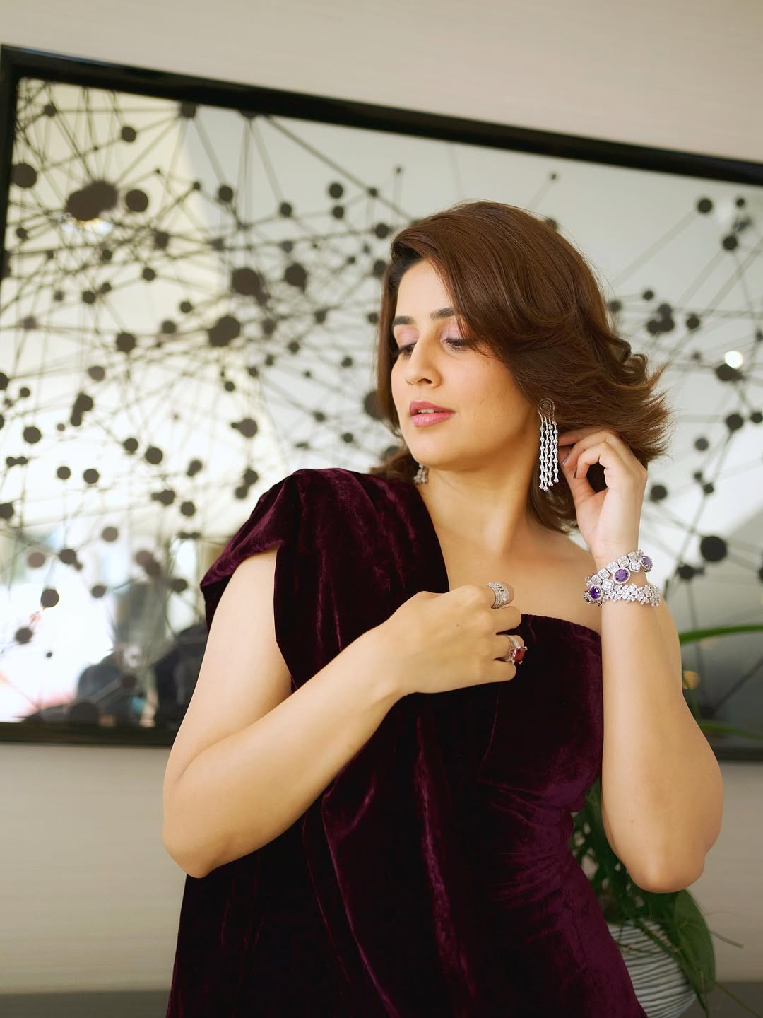 Vaidehi Parashurami Velvet Dress Look