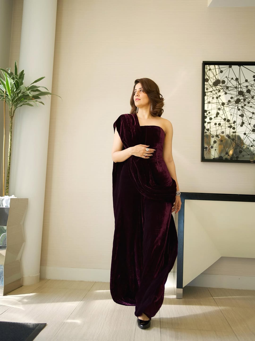 Vaidehi Parashurami Velvet Dress Look