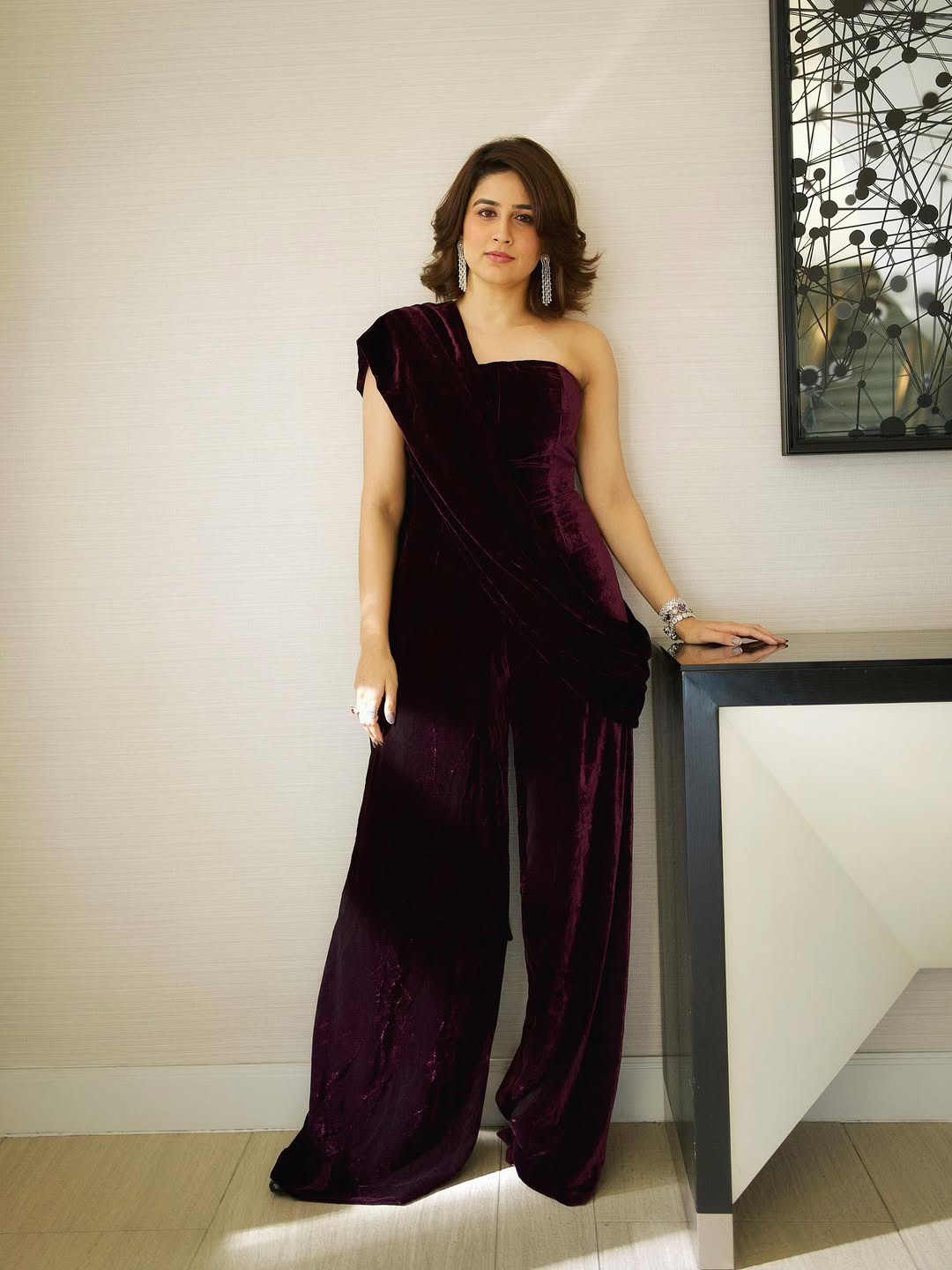 Vaidehi Parashurami Velvet Dress Look