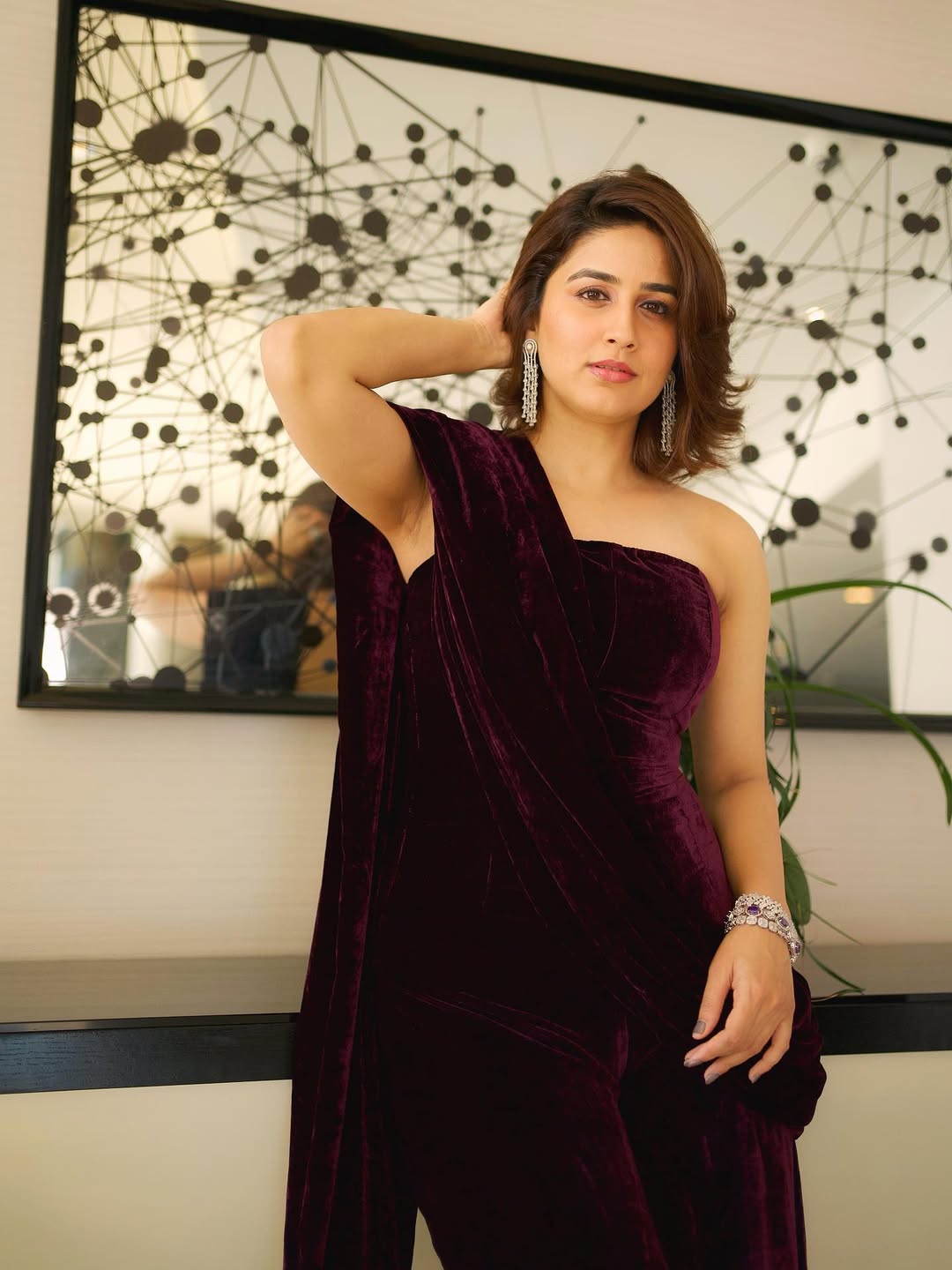 Vaidehi Parashurami Velvet Dress Look