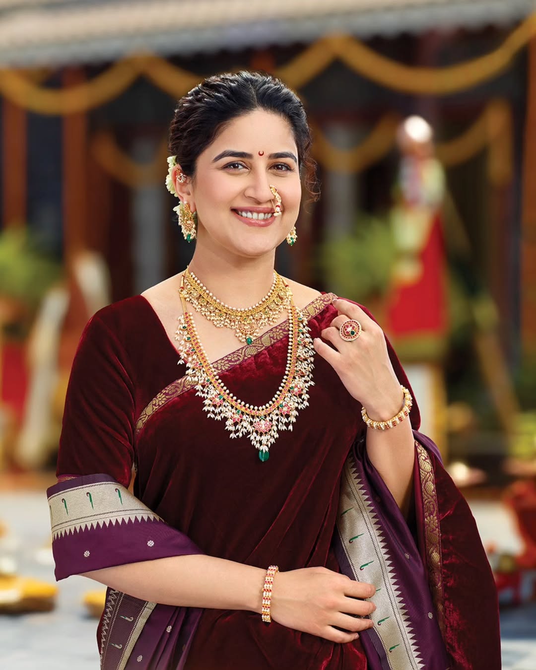 Vaidehi Parashurami Velvet Dress Look