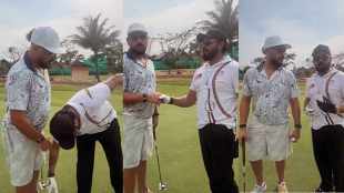 Sreesanth Touches Yuvraj Singh feet while playing golf in kochi fans appreciating gesture video