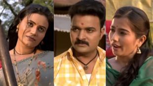 Lali pounding chillies and threatening Dimple and Gopal in Devmanus Madhla Adhyay Zee Marathi serial