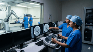 Robotic neurointervention treatment for paralysis stroke in Maharashtra | Remote robotic surgery Golden Hour stroke management Mumbai KEM hospital | Minister Prakash Abitkar health department telemedicine e-Sanjeevani | Rural healthcare infrastructure stroke angiography Maharashtra government hospitals