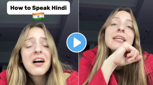 viral video of foreigner woman teaching hindi trick with one word funny video viral on social media