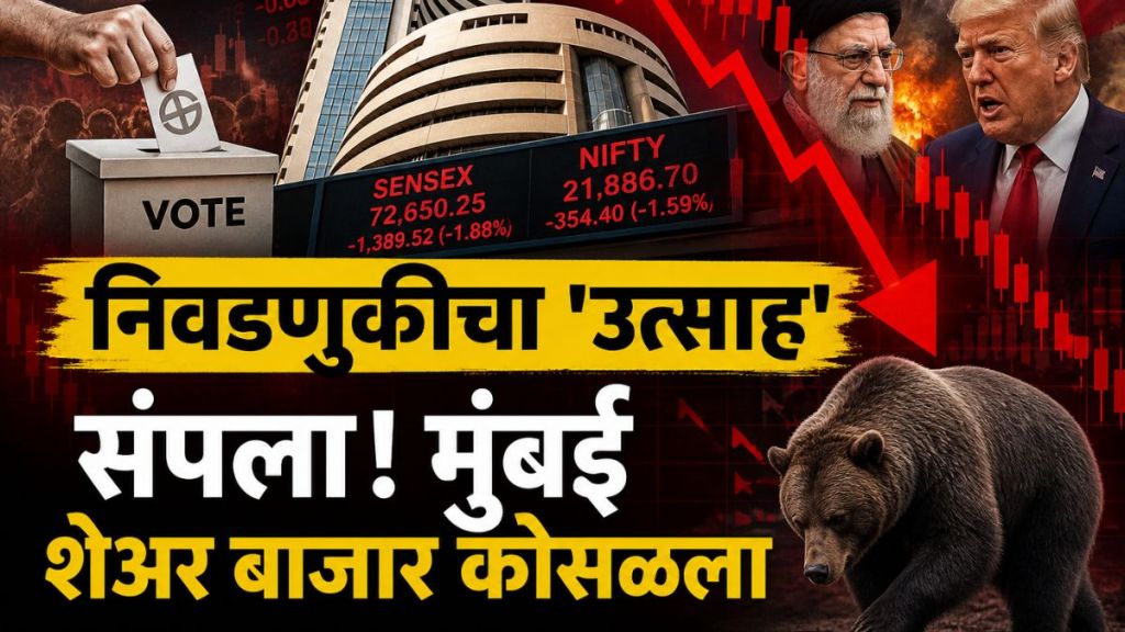 Share market crash after 2026 election results | सेन्सेक्स आणि निफ्टीमध्ये घसरण | US Iran tension impact on Indian market | टाटा मोटर्स शेअर मार्केट अपडेट Share market crash after 2026 election results | सेन्सेक्स आणि निफ्टीमध्ये घसरण | US Iran tension impact on Indian market | टाटा मोटर्स शेअर मार्केट अपडेट