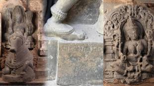 Kolhapur Mahalaxmi temple ancient sculptures found | Maharashtra archaeology department temple restoration | ancient inscriptions discovered Kolhapur | 64 yogini idols Laxmi mandir Kolhapur