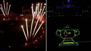 laser show & fireworks during IPL game
