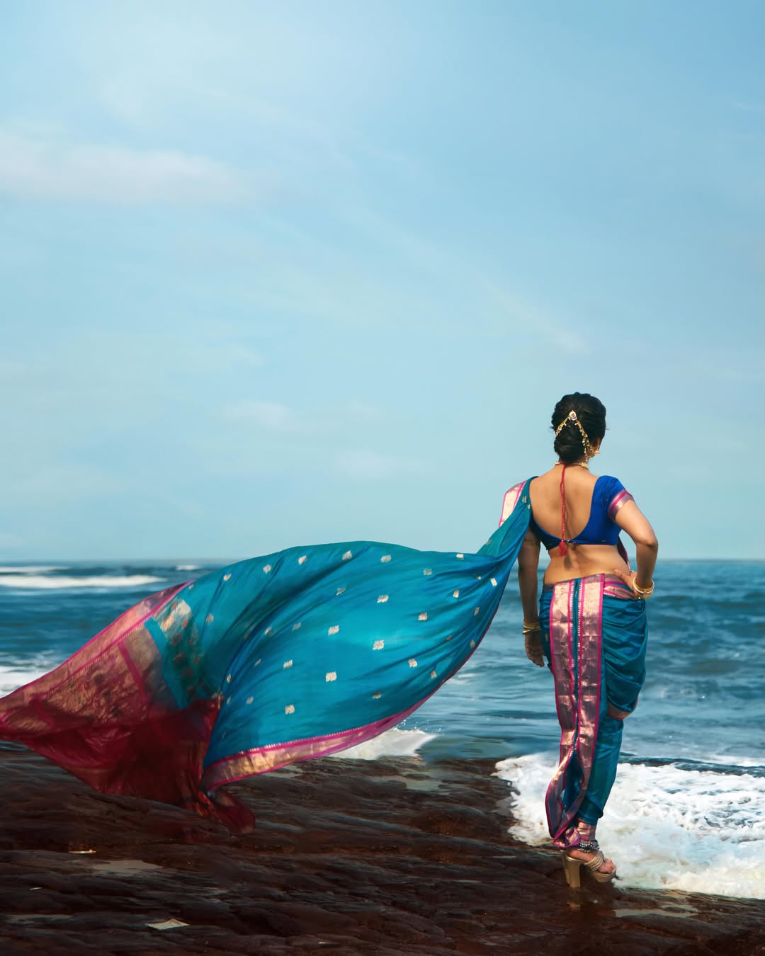 Prajakta Mali Wears Peshwai Silk Nauvari Saree At Cannes with 115 years Old nath