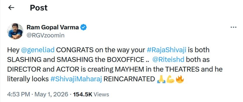 ram-gopal-varma-tweet-raja-shivaji-movie-riteish-deshmukh