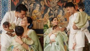 Sonam Kapoor and Anand Ahuja with sons Vayu and Rudralok