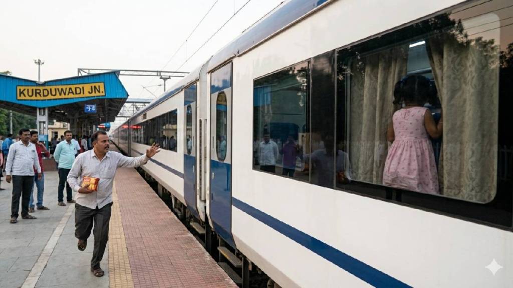 Vande Bharat Express automatic doors safety | Pune Railway Police helping lost child | Solapur Mumbai Vande Bharat Express Kurduwadi station | Indian Railways TTE HL Meena rescue operation Vande Bharat Express automatic doors safety | Pune Railway Police helping lost child | Solapur Mumbai Vande Bharat Express Kurduwadi station | Indian Railways TTE HL Meena rescue operation