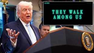 White House Aliens Website interface with sci-fi theme | Donald Trump immigrants tracker portal Aliens.gov | व्हाईट हाऊस एलियन वेबसाईट स्थलांतरित | ट्रम्प अमेरिका अवैध स्थलांतरित ट्रॅकर