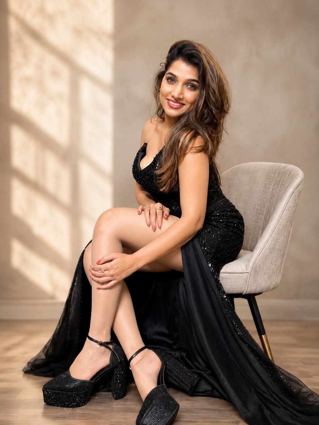 Jahnavi Killekar black gown photo