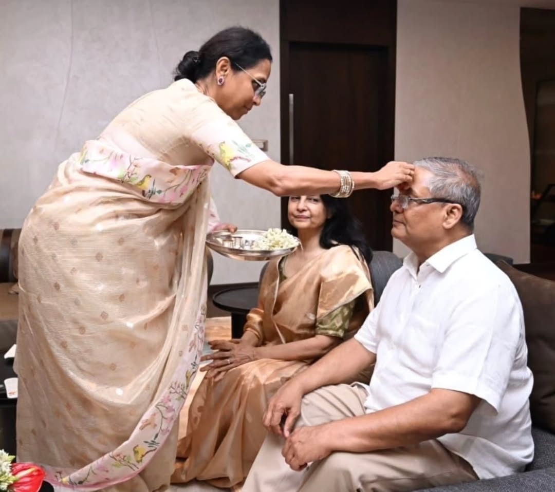 Supriya Sule gives wedding card to future in laws