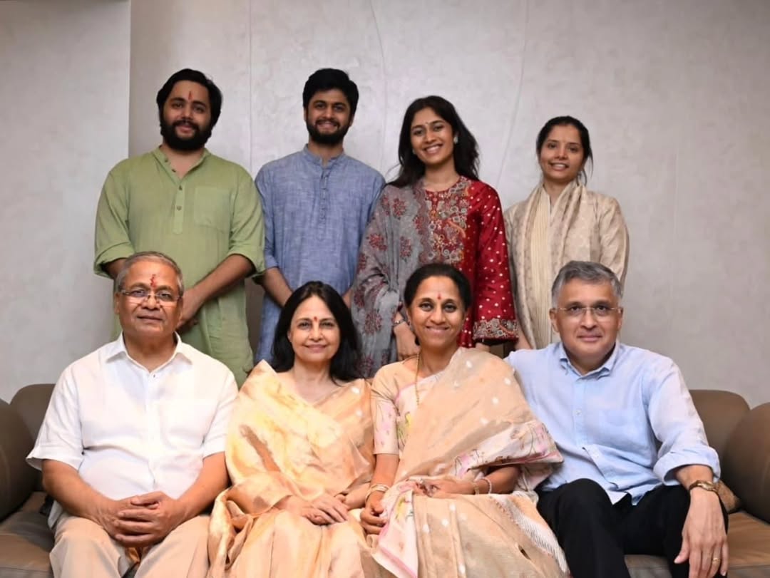 Supriya Sule gives wedding card to future in laws