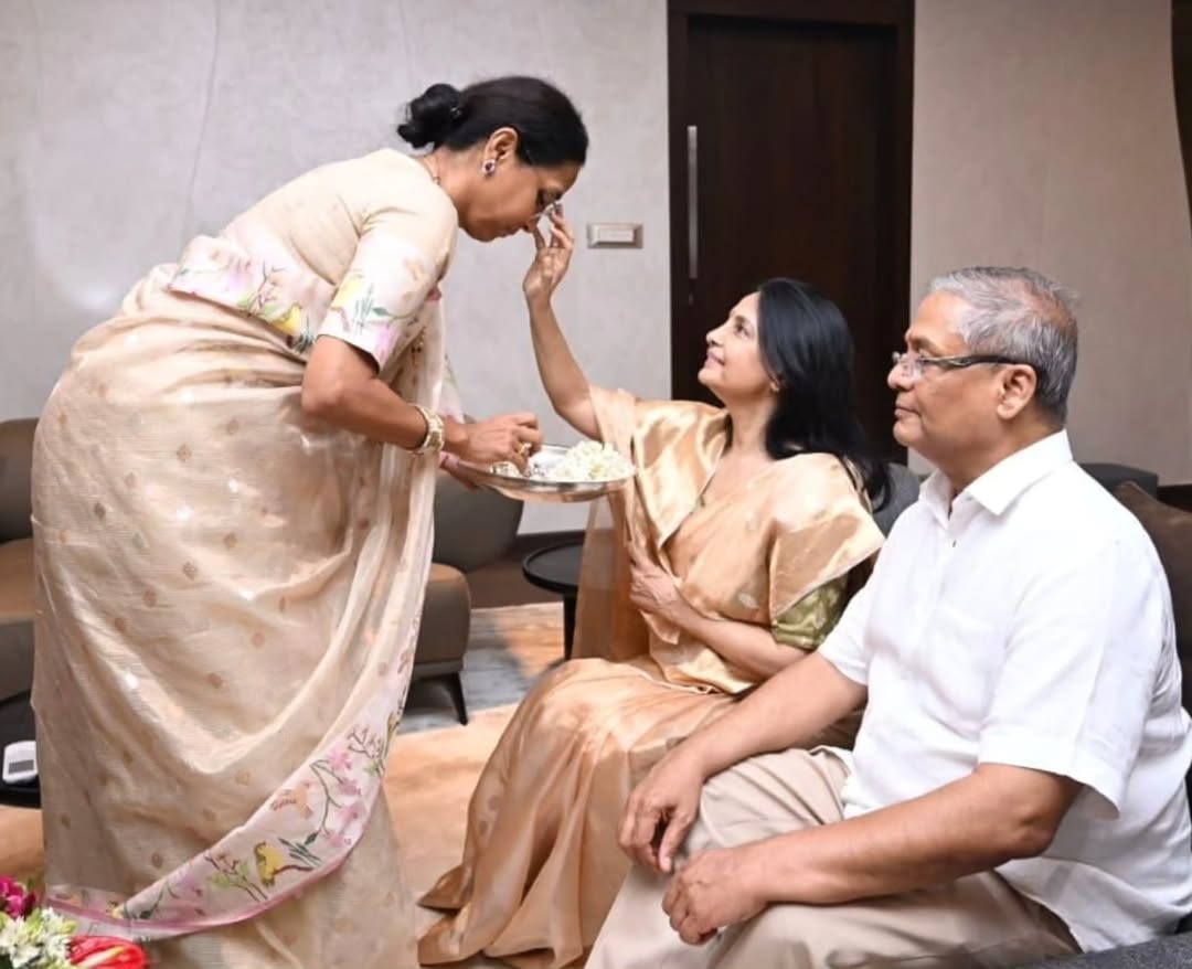 Supriya Sule gives wedding card to future in laws