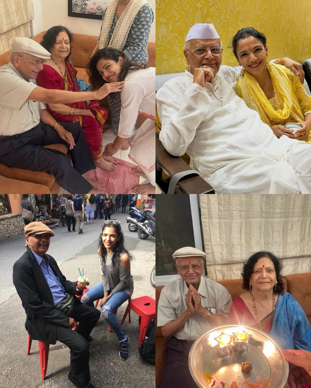 shriya pilgaonkar grandfather 88th birthday post