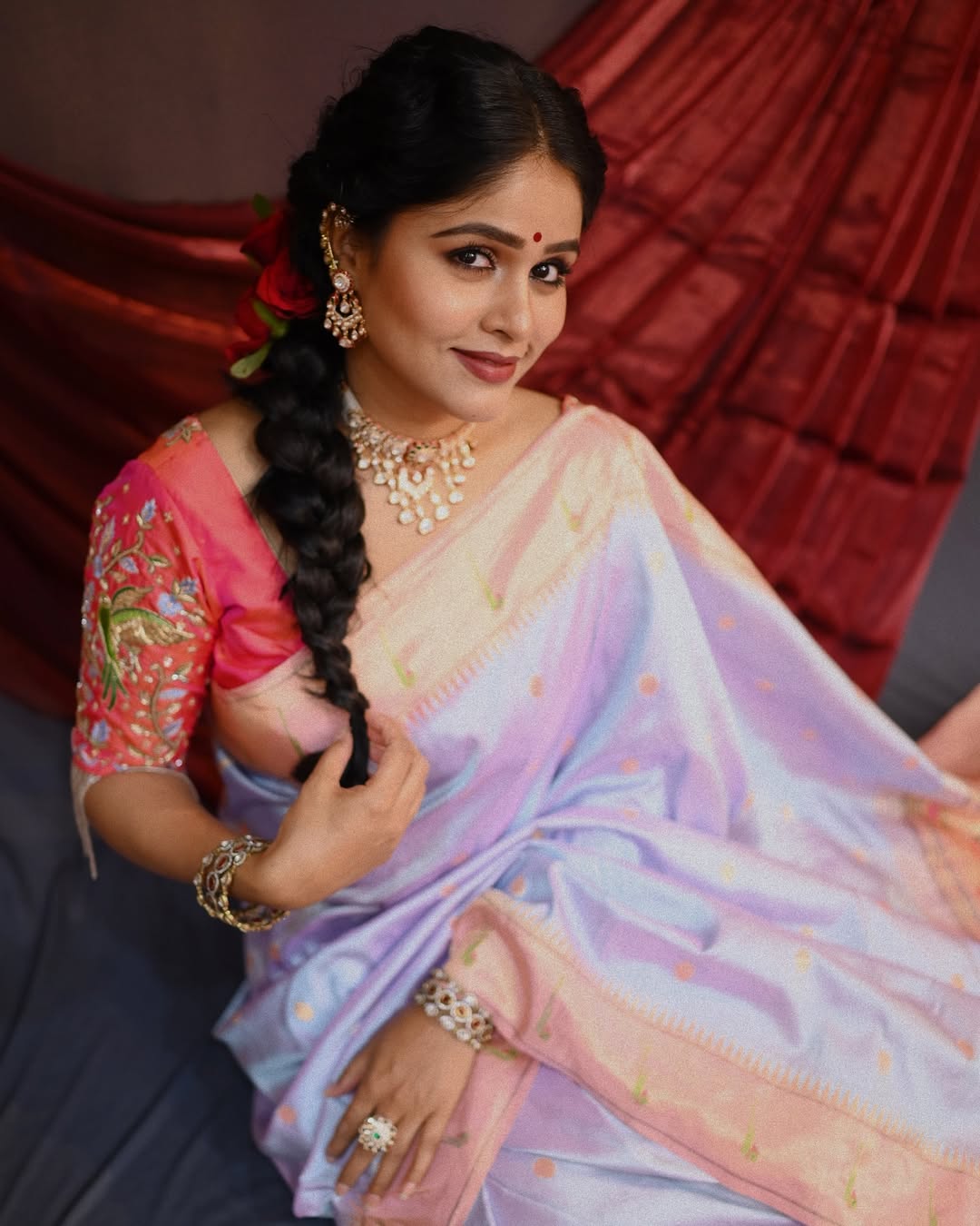 Akshaya Deodhar Green Cotton Saree Look