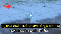 समुद्र शांत दिसत होता, पण पुढच्याच क्षणी सगळंच बदललं; व्यक्तीला समुद्राने खेचलं आत, पुढे काय झालं पाहा, Video पाहून तुम्हालाही भरेल धडकी!
