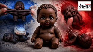 Illustration of the Natasha Doll controversy involving a Black baby-shaped stress toy and racism concerns