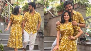 Amruta Deshmukh and Prasad Jawade twinning look photos