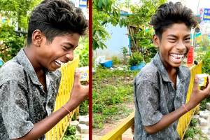viral laughing boy arunkumar real life story | mr laddu 0009 instagram viral video boy | truck driver nehru helper arunkumar success story | viral meme boy arunkumar pass 10th exam