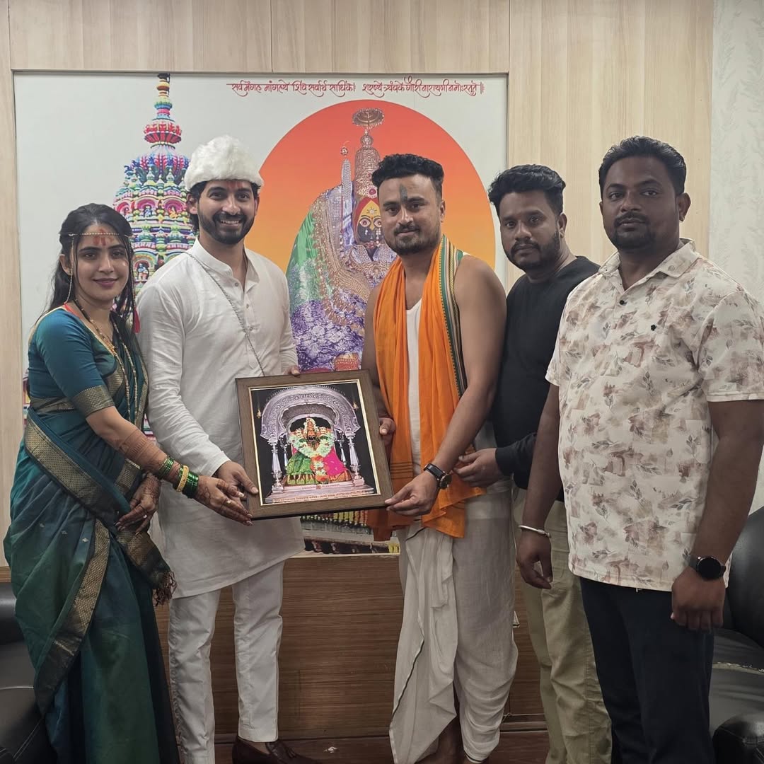 Nikhil Chavan Anushka Sarkate Visited Tuljapur After Wedding