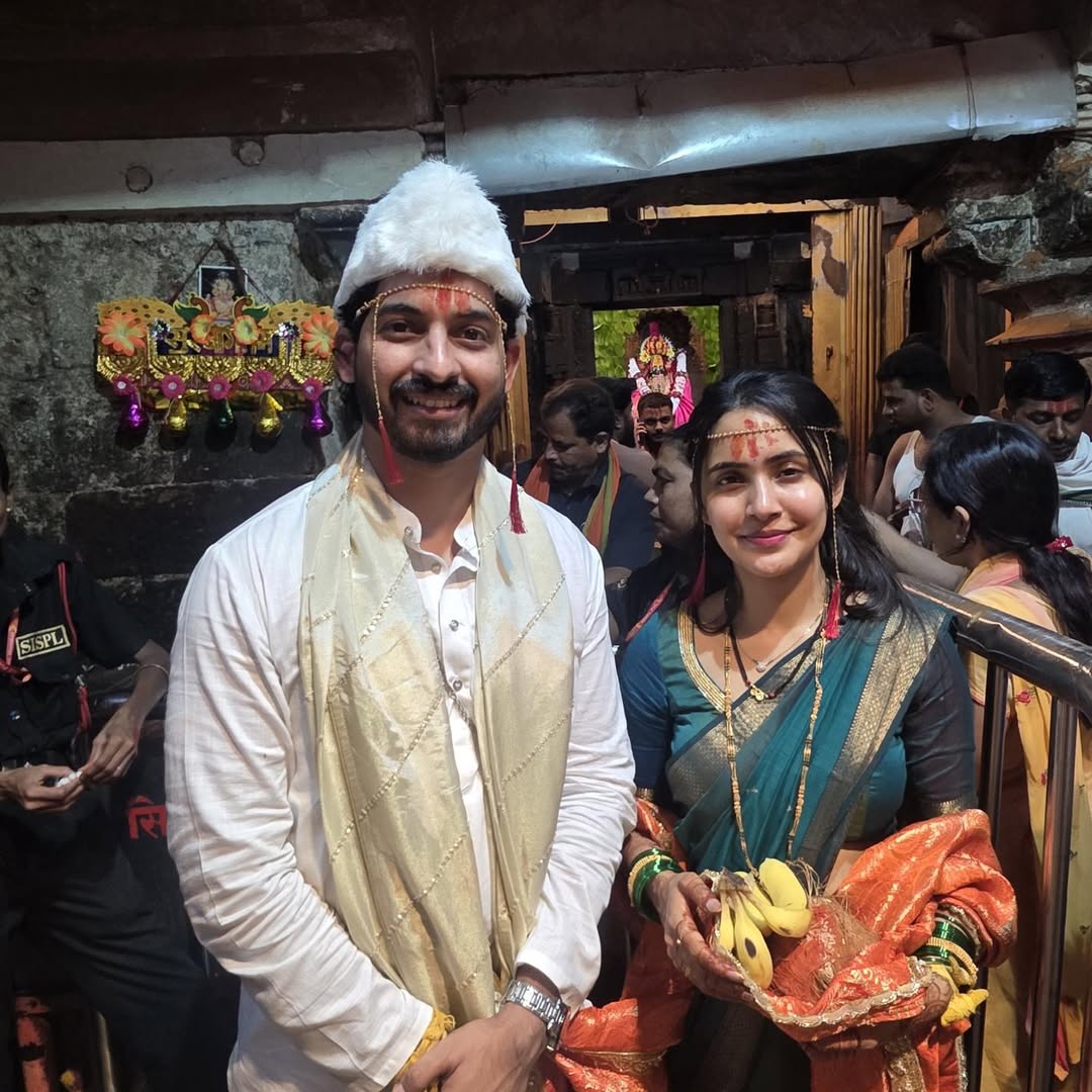 Nikhil Chavan Anushka Sarkate Visited Tuljapur After Wedding