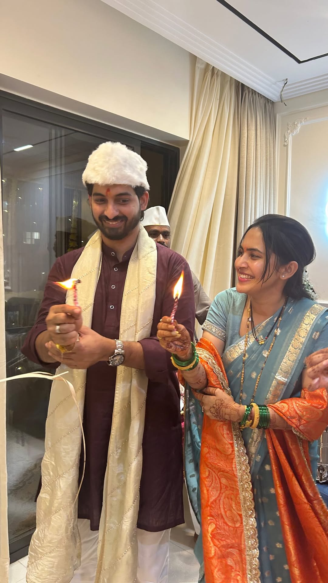 Nikhil Chavan Anushka Sarkate Visited Tuljapur After Wedding