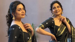 Prarthana Behere Black Saree Look