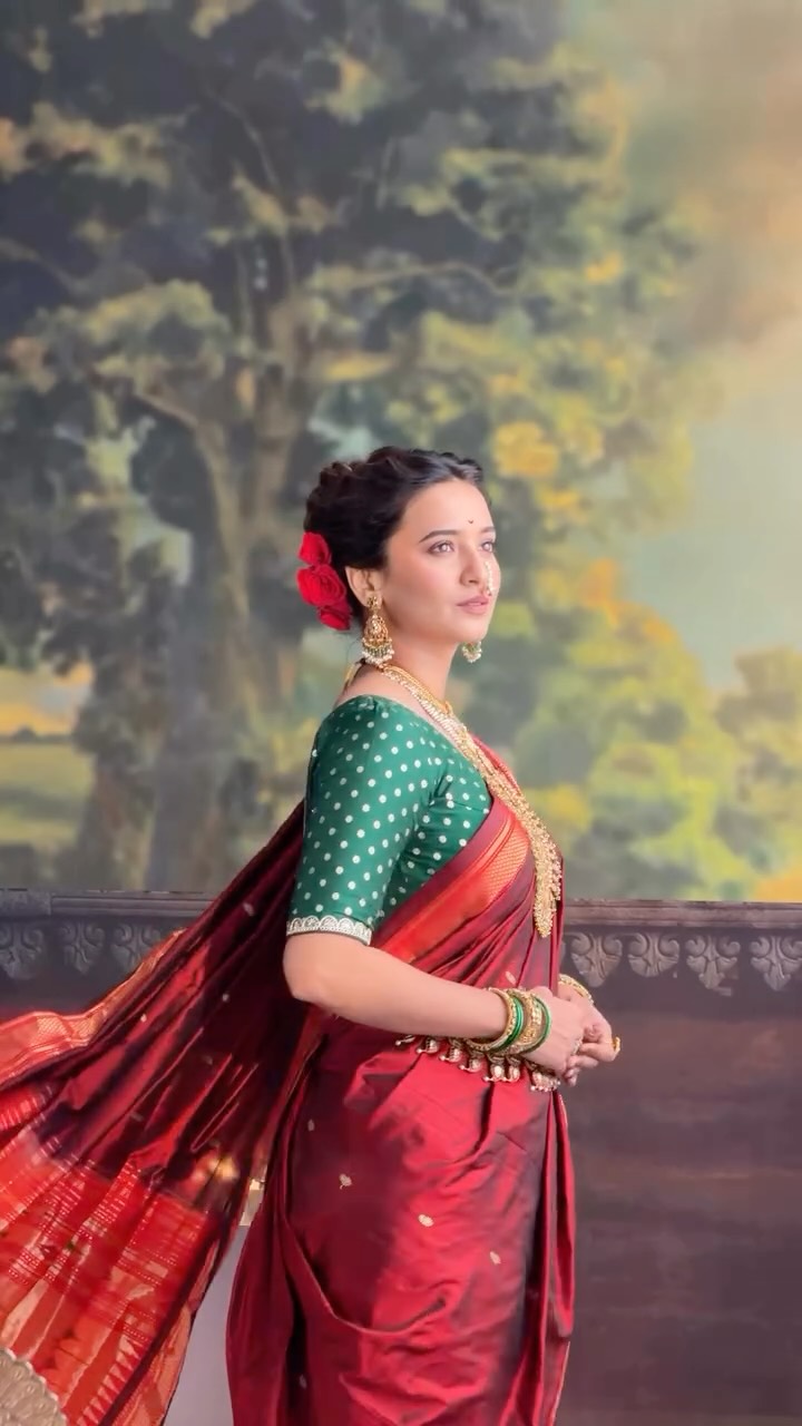 Shivani Surve Paithani Nauvari Saree Look