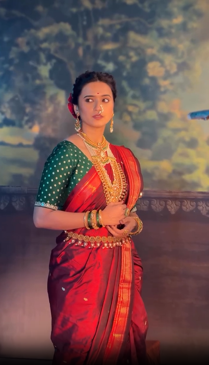 Shivani Surve Paithani Nauvari Saree Look