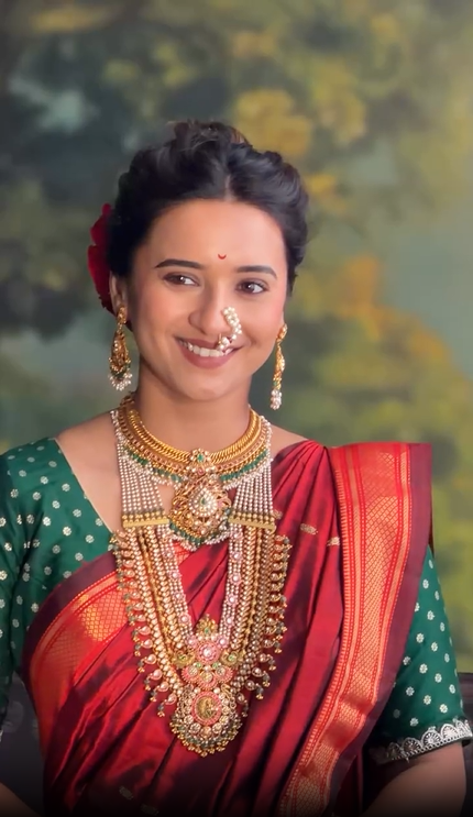 Shivani Surve Paithani Nauvari Saree Look