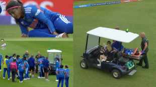 Shreyanka Patil Injured in IND vs NED Match as she twisted her ankle while fielding stretchered off