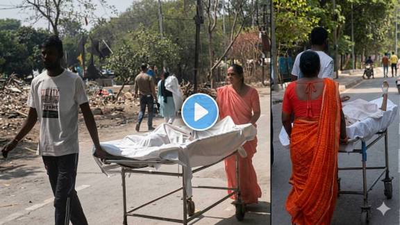 Indore hospital viral video stretcher controversy | Parents push child on stretcher scorching heat Indore | इंदूर सरकारी रुग्णालय स्ट्रेचर व्हायरल व्हिडिओ | कडक उन्हात आजारी मुलाला स्ट्रेचरवरून नेले