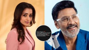 Actress Trisha Krishnan with K Bhagyaraj