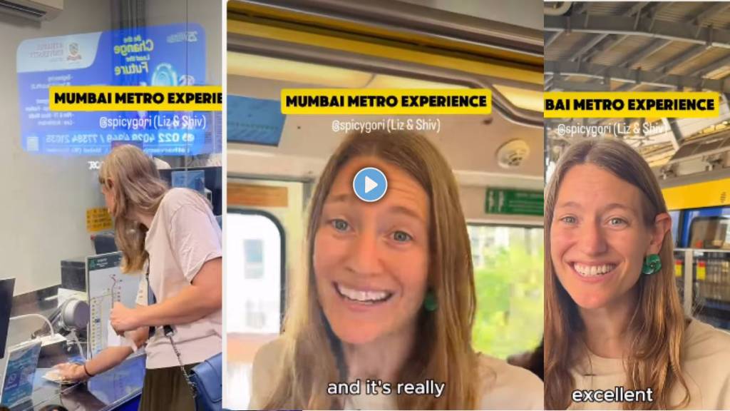 Mumbai Metro vs New York Subway Viral Video | American tourist Liz praises Mumbai Metro cleanliness and safety | मुंबई मेट्रो न्यू यॉर्क सबवेपेक्षा स्वच्छ | अमेरिकन महिलेचा मुंबई मेट्रो प्रवासाचा व्हायरल व्हिडिओ Mumbai Metro vs New York Subway Viral Video | American tourist Liz praises Mumbai Metro cleanliness and safety | मुंबई मेट्रो न्यू यॉर्क सबवेपेक्षा स्वच्छ | अमेरिकन महिलेचा मुंबई मेट्रो प्रवासाचा व्हायरल व्हिडिओ