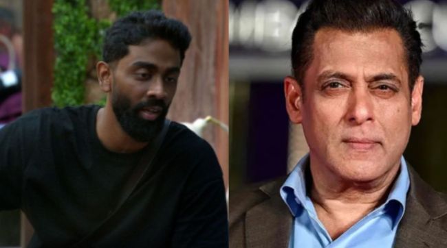 Salman Khan schooling Praneet More on the stage of Bigg Boss 17 during a viral video controversy.